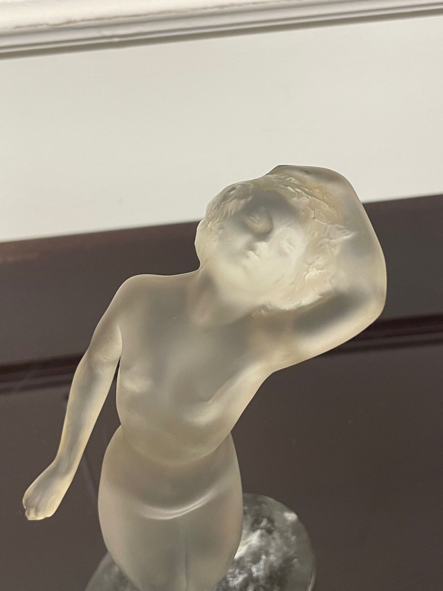 Lalique France - Naïade Crystal Statuette Woman H: 24 Cm-photo-2